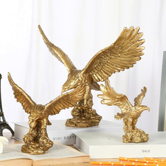 Golden Eagle Statue, Flying Wild Bird Eagle Decorative Bronze Patina Resin Figur