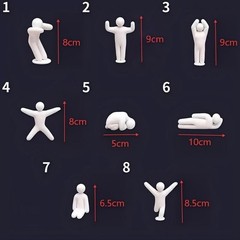 8-Pose Set 3D Printed Chameleon Hide and Seek Figures DIY Paintable Decor