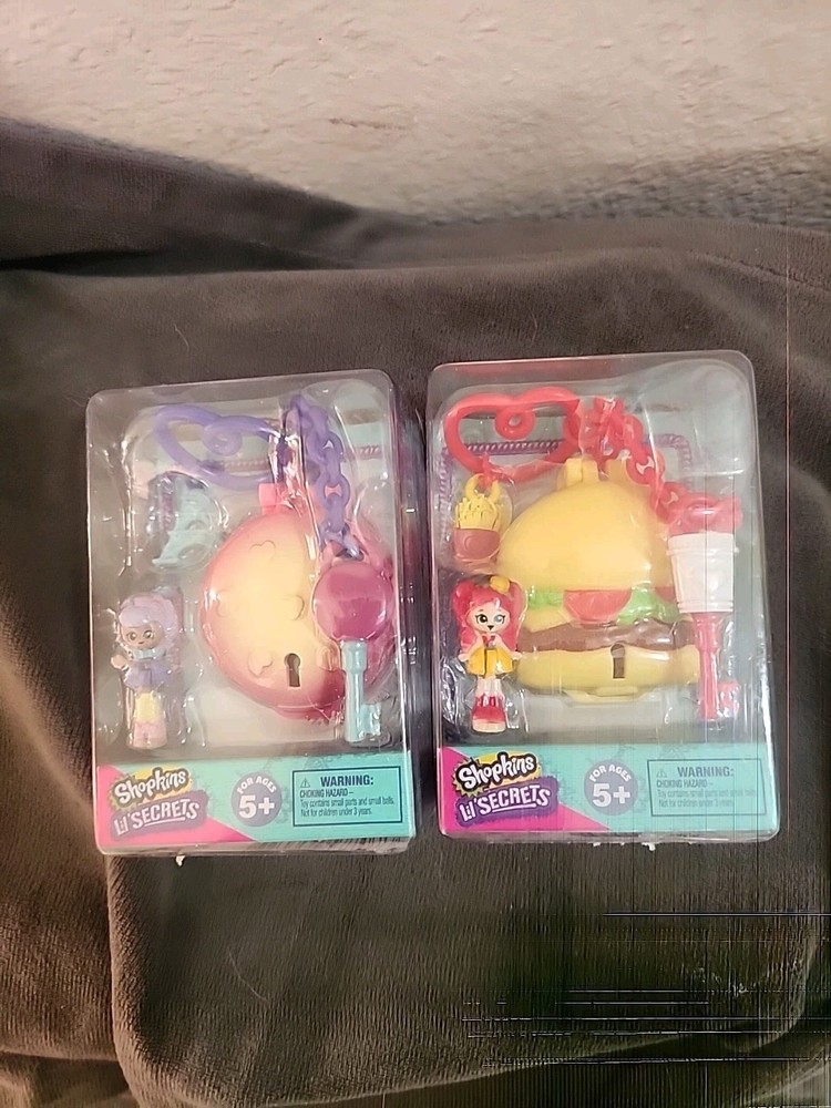 Shopkins Lil Secrets Burger Bite Diner/Sweet Petit Cafe Bag Tags Locket NEW