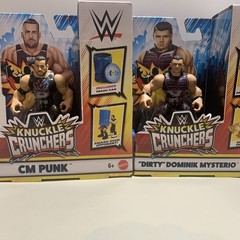 WWE Knuckle Crunchers CM Punk + Dominik Mysterio Lot 2 NIB Mattel Figures