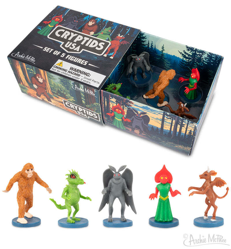 Cryptids USA – Bigfoot Monster Mini Assorted Figurine Toy Set – Archie McPhee