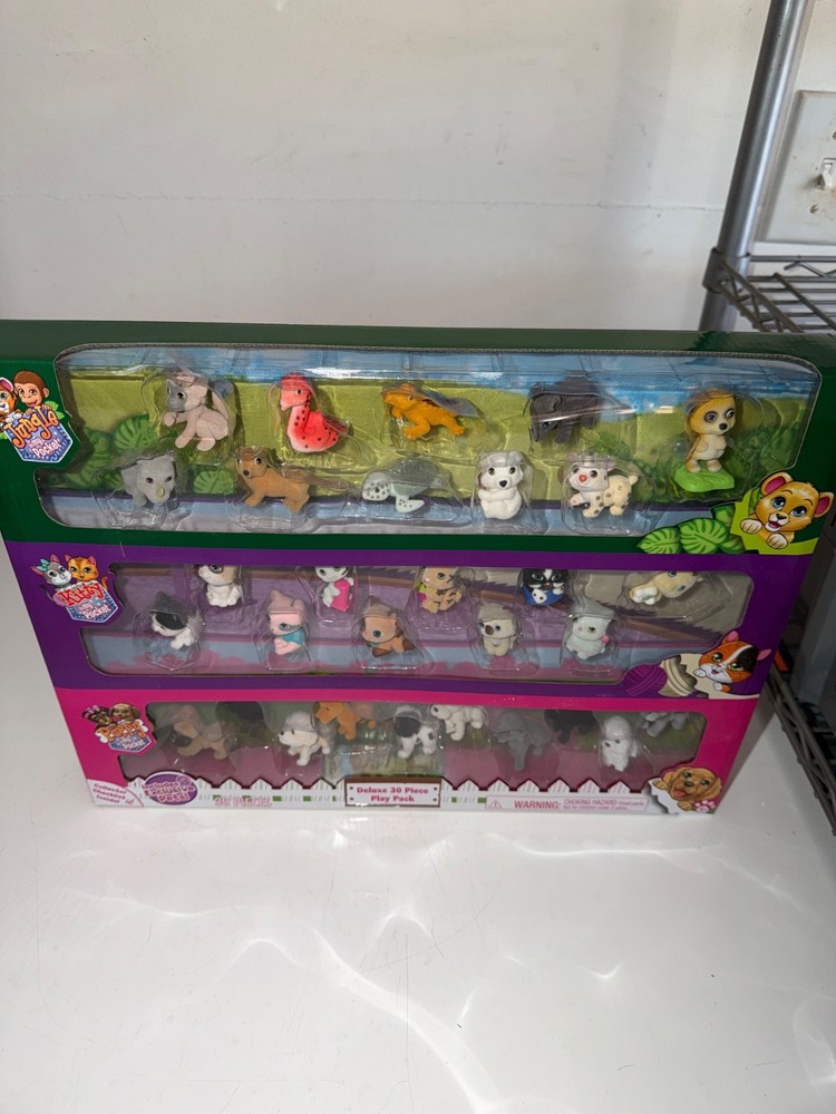 NEW JUST PLAY JUNGLE PUPPY KITTY IN MY POCKET DELUXE MINI FIGURE SET 3 PACK SET
