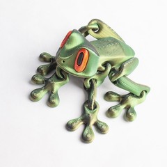 Cute Mini 3D Printed Frogs with Magnetic Feet, Articulated 3D Printed Frog OY
