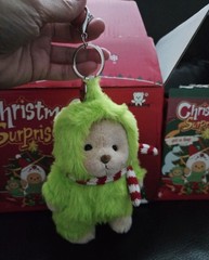 *Limited Edition*Handmade 5.9inch Green Monster Grinch Teddy Bear Keychain