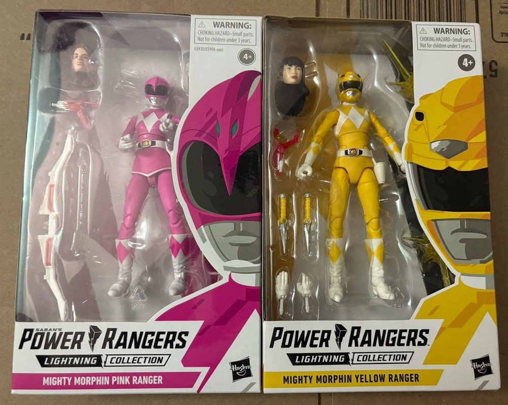 Lightning Collection Mighty Morphin Pink Ranger and Yellow Ranger Set/Lot