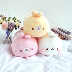 9.84″ Molang Lying Heart Rice Cake Soft fluffy Plush Korean Official 25cm Kawaii