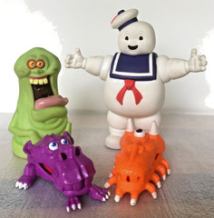 Vintage 1980s Ghostbusters Lot of 4 Stay Puft Slimer Kenner Mini Traps Columbia