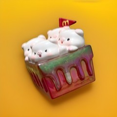 M Cute! Greedy Piglet Blind Box Confirmed Light Up Basket Piglets Figure