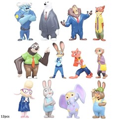 Zootopia Animals Dolls Figures Cake Topper Party Toys Gift – 12 Pcs Set