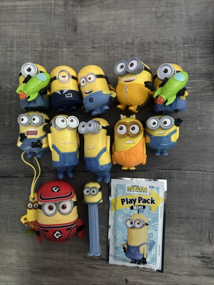 Minions Figures Despicable Me Toy Set Lot of 14 McDonald’s, Pez, Play Pack