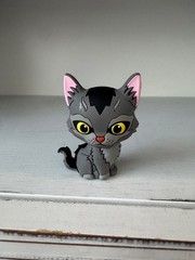 Warrior Cats Graystripe Series 2 PVC Mini Figure Gray Black Yellow Eyes Toy