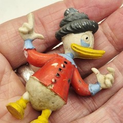 VTG Grandma Duck – Heimo Red Jacket PVC Plastic Figure 2″t – Walt Disney