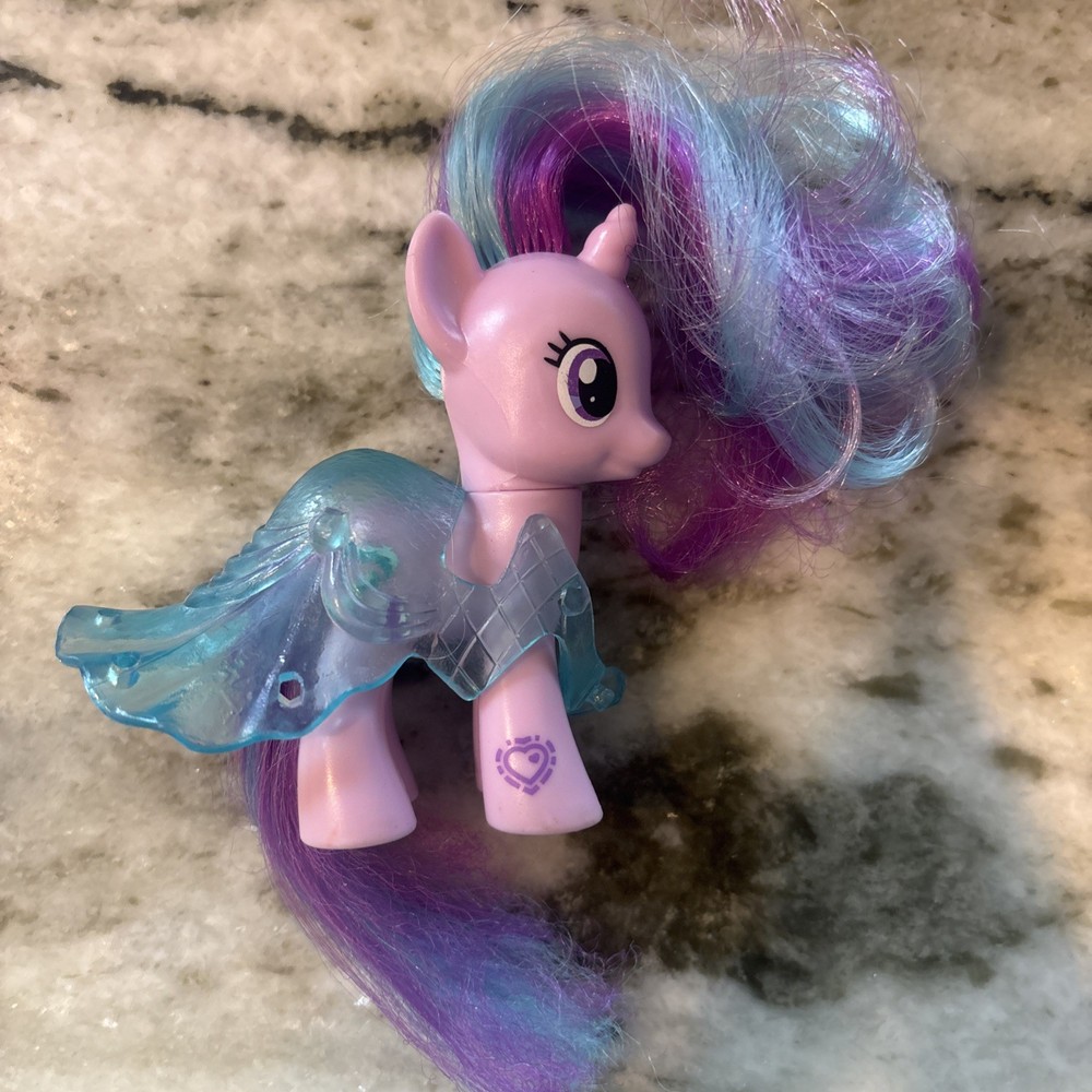 My Little Pony Starlight Glimmer Figure 3.5″ Purple Teal Hair Hasbro 2010 Dress