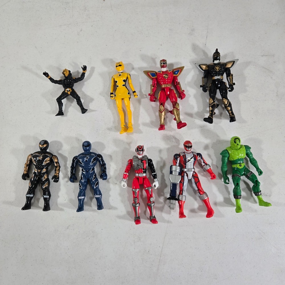 Vintage Power Rangers Figure Lot Dino Thunder Black Red Yellow Ranger Monsters