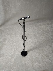 DOLL 1/6 FIGURE SCALE MINI REPLICA CORDED 7″ to 12″ MICROPHONE STAND METAL