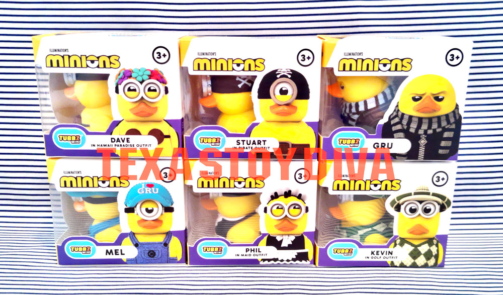 Mini Tubbz Cosplay Duck 2″ Minions Gru Dave Stuart Mel Phil Kevin Costumes New