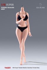 US 1/6 Female Suntan Large Bust Flexible Seamless Body W/Details For 12” Figure