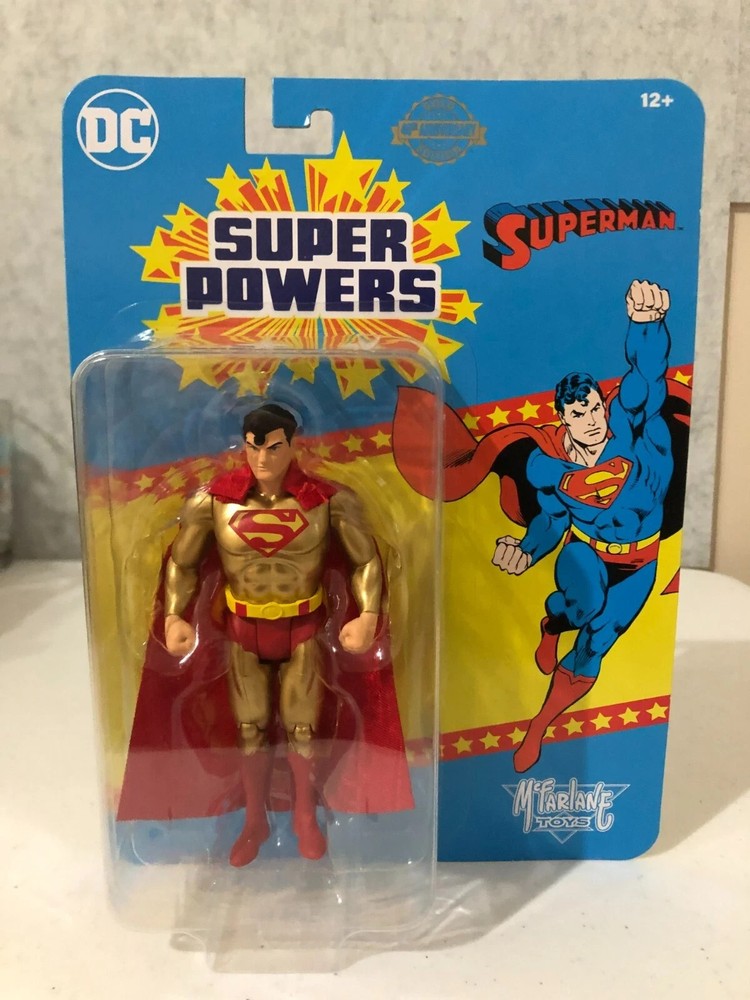 Super Powers Gold Superman Wave 7 40th Anniversary 4.5″ Figure DC Mcfarlane Toys