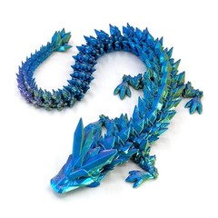 12″ Articulated Crystal Dragon Figure – Multi Color 3D Printed PLA Plastic Toy