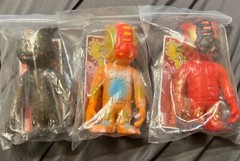 Real Head X POPSODA sofubi vinyl kaiju Lulubell Toys Lot Of 3