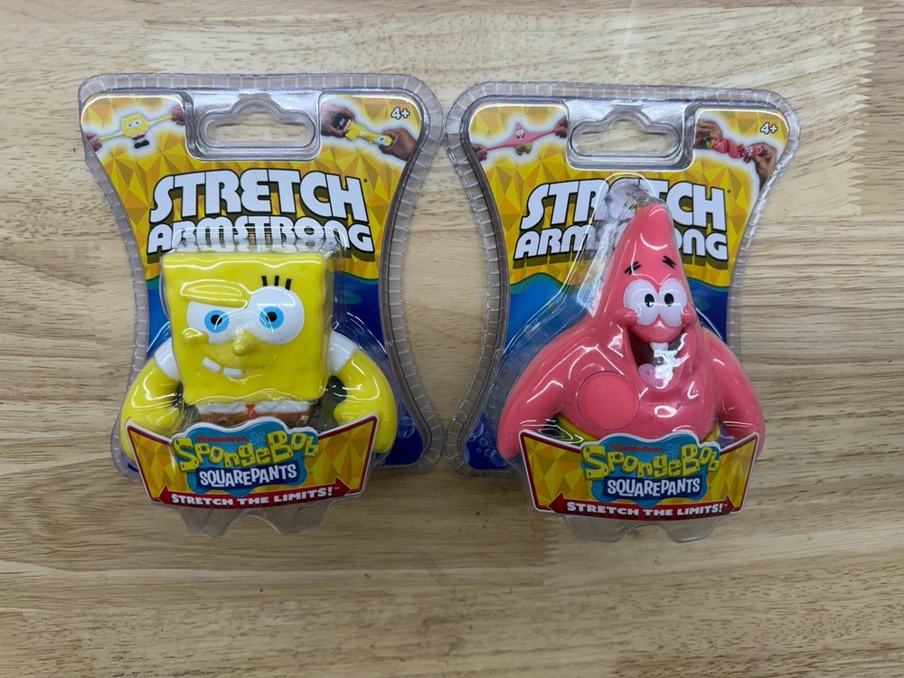 NEW 2025 Stretch Armstrong SpongeBob & Patrick Stretch Squeeze Toy Set
