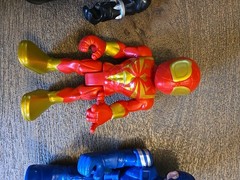 Hasbro Playskool Heroes Captain America, Black Panther, Red Gold Spiderman See