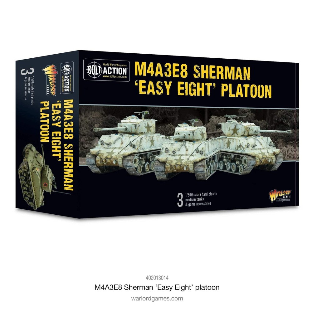Warlord Games Bolt Action WWII M4A3E8 Sherman Easy Eight Platoon Tank 1:56 Milit