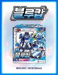 METAL CARDBOT Blue Cop Transformer Robot Police Car Action Figure Toy 2023
