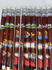 Angry Birds Pencils Unique COLLECTIBLES Angry Bird on Top – Lot of 16