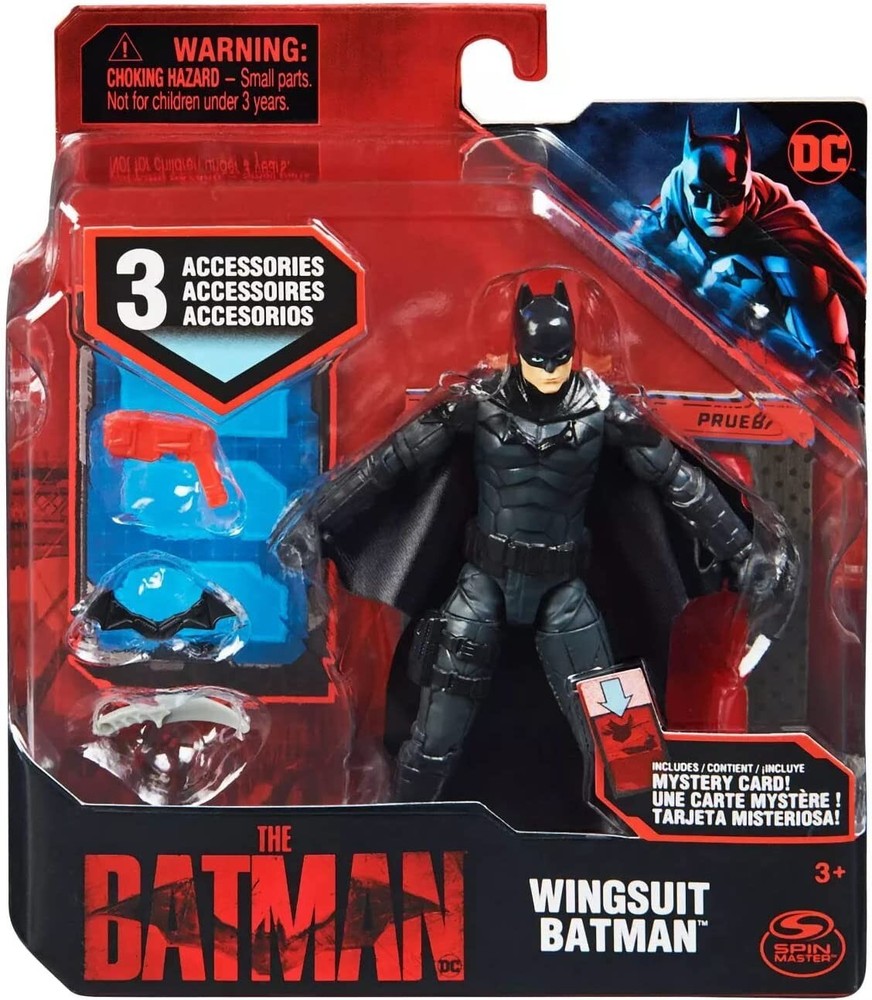 DC Comics The Batman Wing Suit Action Figures Toy with Mystery Card and Weapon