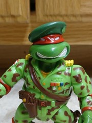 1991 TMNT Raphael Green Beret Military Teenage Mutant Ninja Turtles Complete!