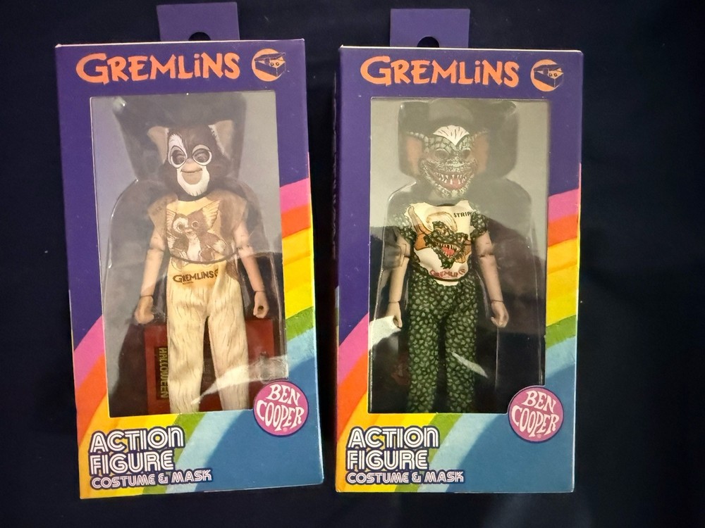 NECA Ben Cooper Gremlins Gizmo & Stripe Action Figures With Costume & Mask set