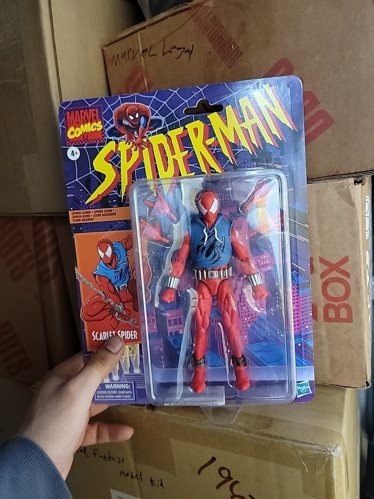 Hasbro Marvel Legends Spiderman Retro Card Scarlet Spider 6” Brand New Sealed