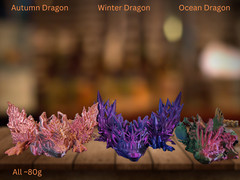 3D Printed Crystal Articulated Dragon | Home Office Desktop Fidget Toys Crystal