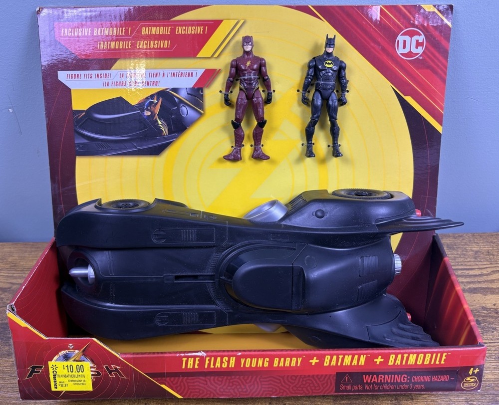 2022 Spin Master DC The Flash + Batman Batmobile Figure PlaySet Young Barry
