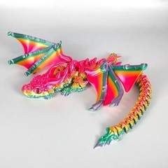 3D Printed Crystal Dragon Flexible Articulated Dragon Fidget Toys Desktop Decor