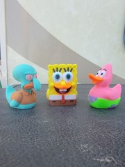 SPONGEBOB PATRICK And SQUIDWARD Ducks Jeep Set of 3 Novelty Ducks
