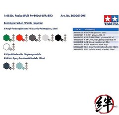 Tamiya 61095 1/48 Focke-Wulf FW190 A-8/A-8 R2 Plastic Model Airplane Kit