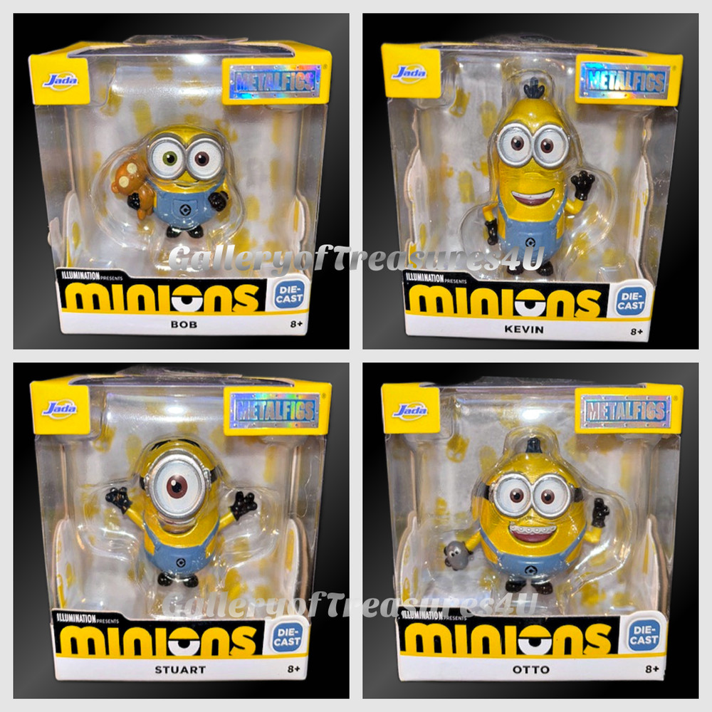 Metalfigs Illuminations Minions Keven Bob Stuart Otto Jada Die-cast Figures 2″