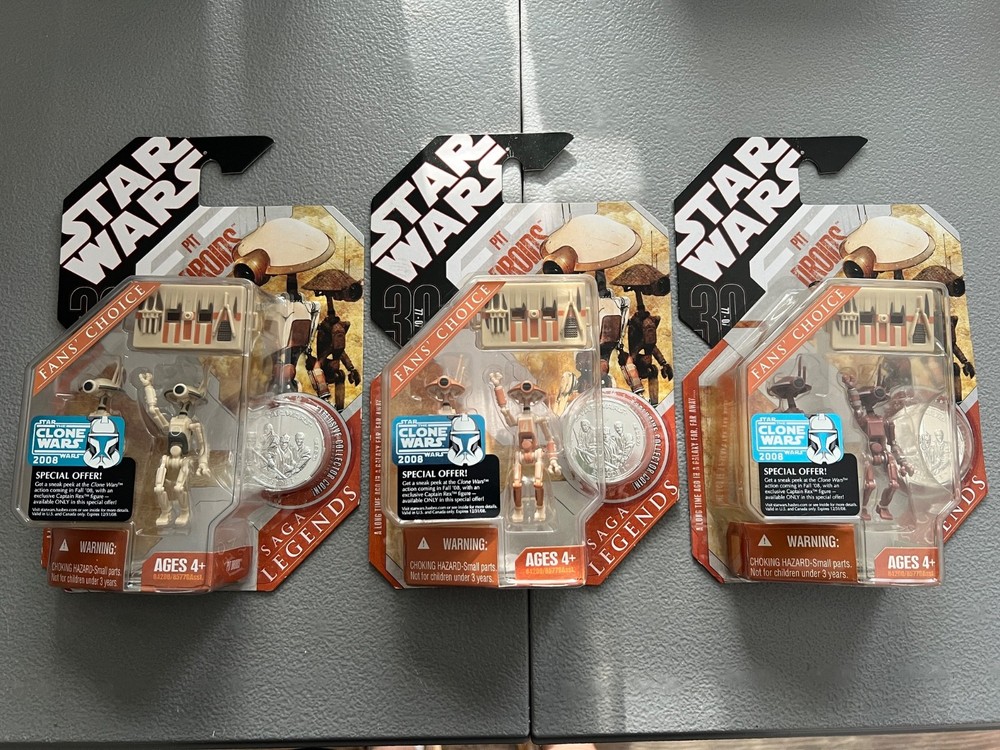 2007 30th Anniversary Legends Fans Choice Pit Droid 2 Packs (3 Different Colors)