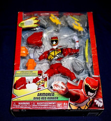 MIGHTY MORPHIN POWER RANGERS ARMORED DINO RED SIGNED BY BRENNON MEJIA FIGURE