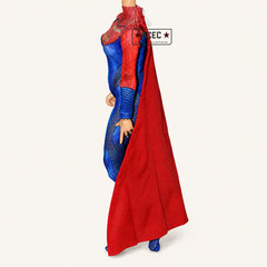 1/12 Supergirl Suit Bodysuit with Cape For 6″ PHICEN T01 T02 T03 Female Figure