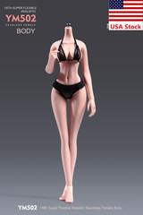 YM502 1/6 Female Pale Mid Bust Thin Waist Flexible Body Details 12″Action Figure