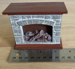 Fireplace Miniatures Dolls Barbie Dolls Dream House Doll House Mini Yule Log