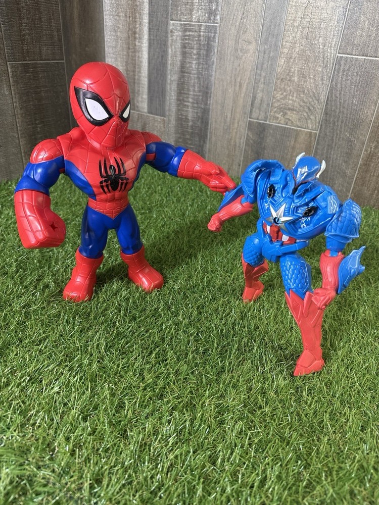 Spider-Man 2018 & Captain America Mech Strike Monster Hunters 2022 Figures