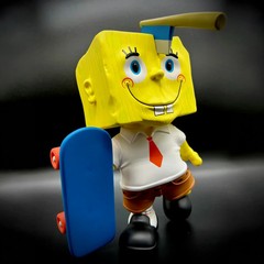SpongeBob Blockhead 9″ Vinyl Figure Toy Skateboard Skater Bob Dob Martian Toys