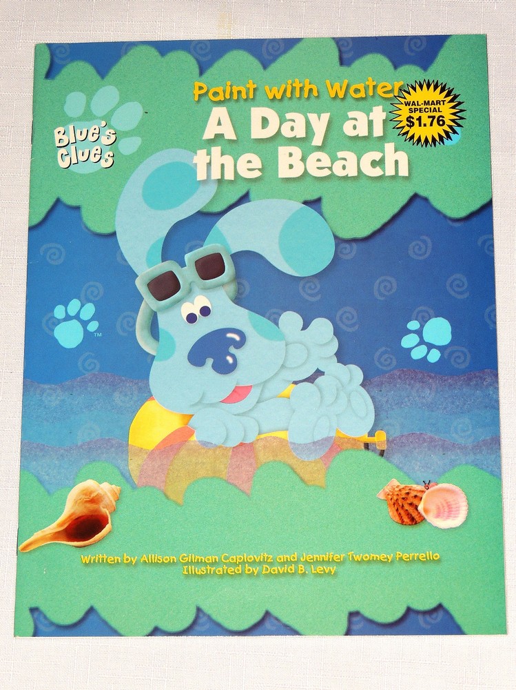 BLUE’S CLUES PAINT WITH WATER COLORING BOOK – A DAY A THE BEACH – FROM 1999