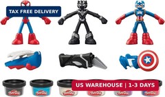 Play-Doh Marvel Hero Adventure Playset, 3 Marvel Action Figures with Wearable To