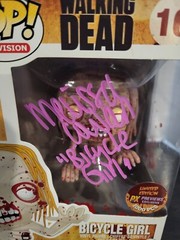 Bicyle Girl 16 /1000 PX Bloody FUNKO POP Walking Dead SIGNED Melissa Cowan JSA