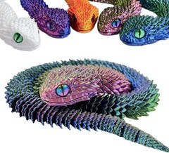 24″ 3D Printed Snake Rotatable Articulated Snake Joint Mobility Simulation Model